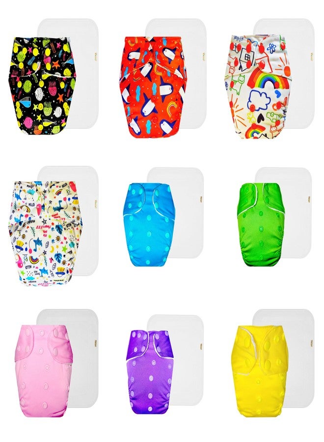 حفاضات دمبلدو القماشية الممتازة مع حشوة قطنية (عبوة من 9) | شعور بالجفاف والراحة | قابلة لإعادة الاستخدام والغسل | أزرار كبس قابلة للتعديل | مناسبة للارتداء طوال اليوم | من 3 أشهر إلى 3 سنوات | للجنسين - Image 1
