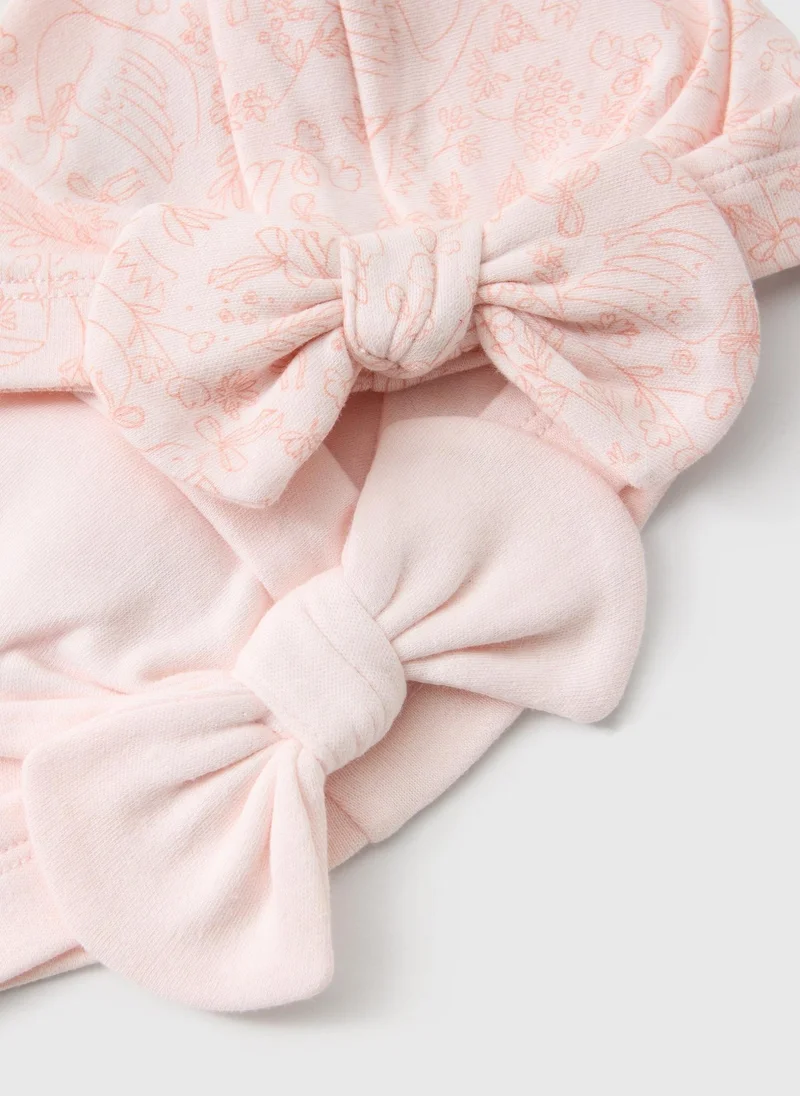 ماتلان 2 Pack Baby Pink Swan Layette Turbans