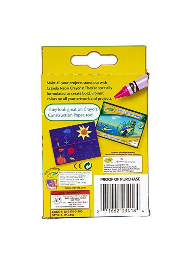 Crayola Neon Crayons Coloring Book Supplies Gift For Kids 8 Count - Image 5