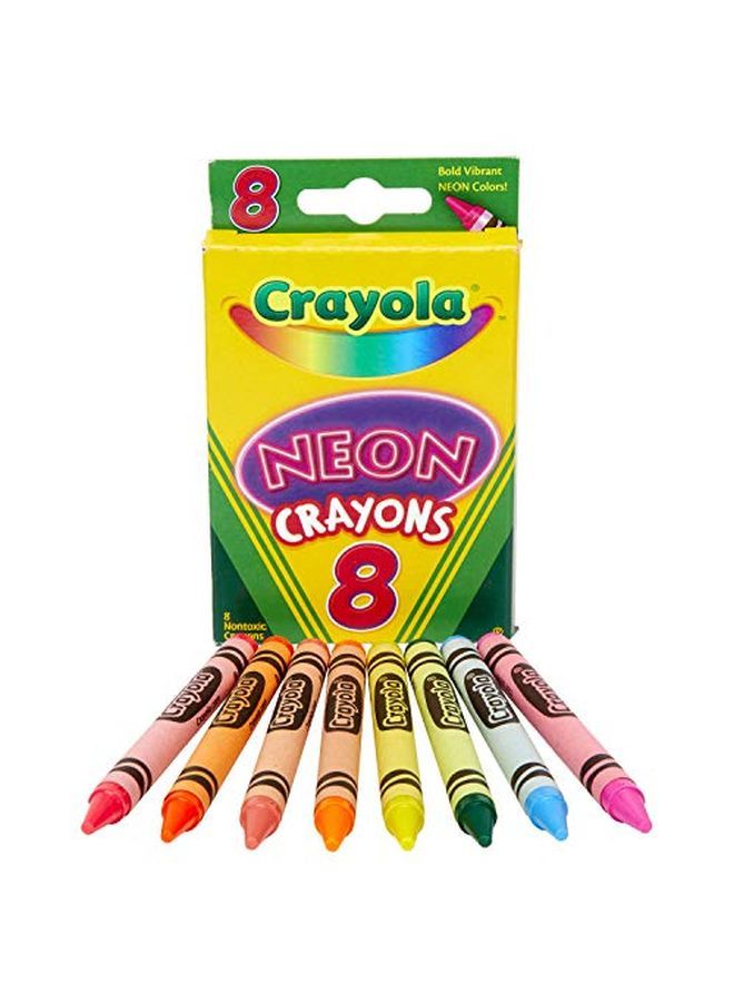 Crayola Neon Crayons Coloring Book Supplies Gift For Kids 8 Count - Image 2