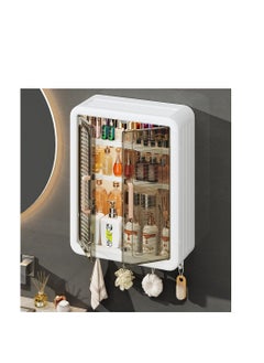 Golden Wall-Mounted Makeup and Skincare Organizers Cosmetic Storage Box for Bathroom, Living Roomand Bedroom, Wall Floating Shelves Organizer Transparent Multi-Function Floating Rack (White)  - Image 4