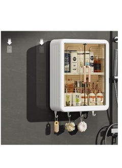 Golden Wall-Mounted Makeup and Skincare Organizers Cosmetic Storage Box for Bathroom, Living Roomand Bedroom, Wall Floating Shelves Organizer Transparent Multi-Function Floating Rack (White)  - Image 3
