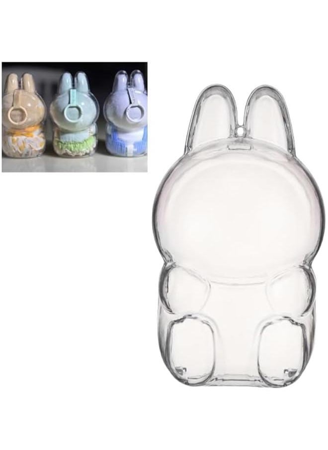Arabest Protective Hard Case with Silicone Strap Suitable for Labubu - Clear Display Box Cover for Sitting and Standing Figure Transparent PVC Storage Display Protective Cover (B-No Dolls( Sitting))  - Image 1