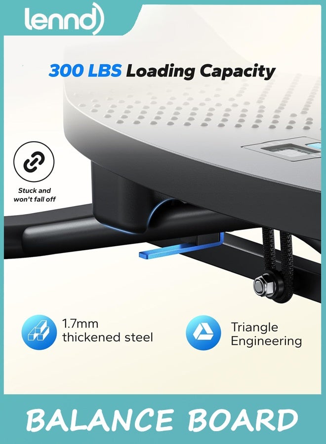 LENND Balance Board with Resistance Bands, Portable Ski Balancing Machine Featuring LCD Monitor,136kg Capacity Waist twister Balance Trainer for Full Body Workout - Image 5