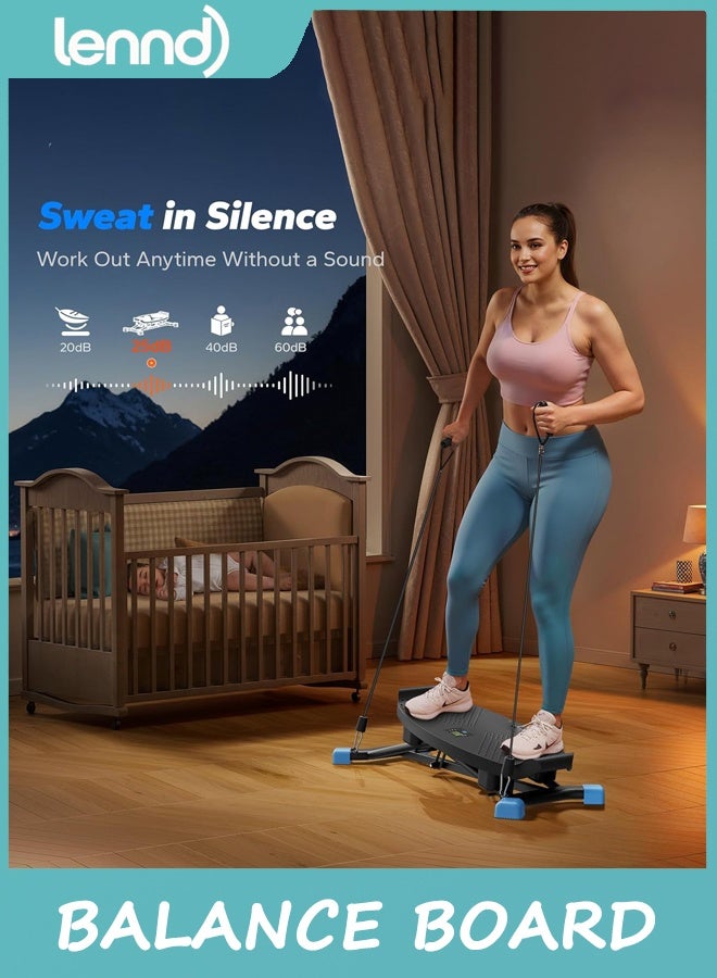 LENND Balance Board with Resistance Bands, Portable Ski Balancing Machine Featuring LCD Monitor,136kg Capacity Waist twister Balance Trainer for Full Body Workout - Image 4