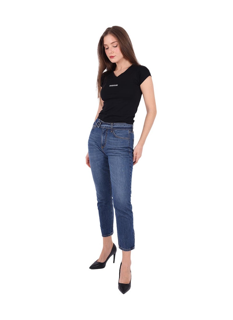 Bardigiani - Mom Belt Jeans (Made in Italy) - Dark - Image 1