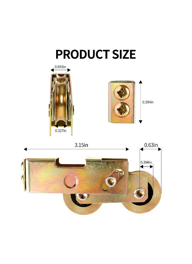 Generic - Sliding Patio Door Tandem Roller Assembly,  Sliding Door Rollers Replacement, 1-1/4 Inch Steel Ball Wheel Bearing, for Sliding Glass Door Screen Door Gate Window (2 Pack) - Image 1