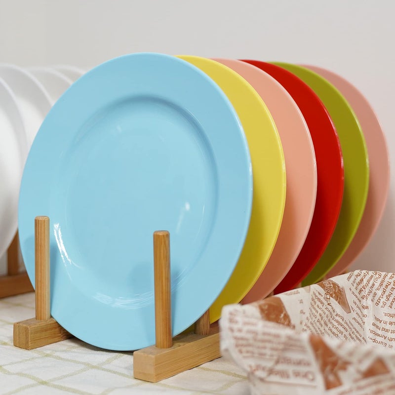 POSATE 60PCS Colorful Disposable Plastic Plates  Heavy Duty Plates for Wedding/Party  30PCS Dinner Plates 10.25 and 30PCS Dessert/Salad Plates 7.5  Colorful Plates for Party Event - Image 2