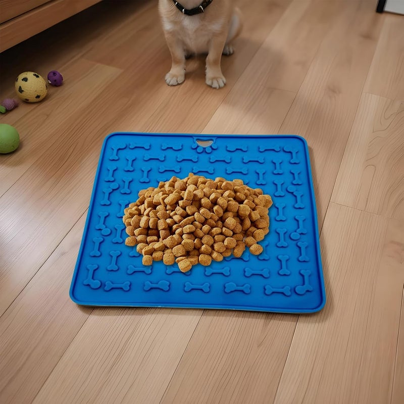 Dog Licking Mat, Silicone Food Pad, 7.36x7.36 Inches Easy Clean Treat Design, Boredom Training and Feeding Enrichment Tool for Dogs Cats Puppies During Mealtime or Reward Routines - Image 3
