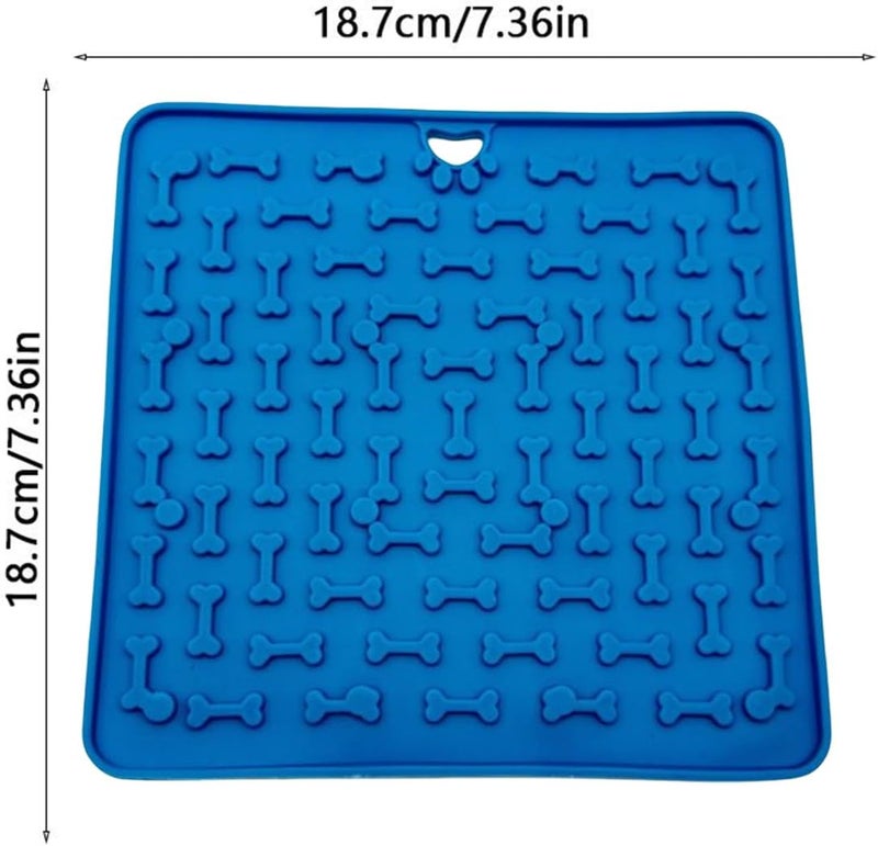 Dog Licking Mat, Silicone Food Pad, 7.36x7.36 Inches Easy Clean Treat Design, Boredom Training and Feeding Enrichment Tool for Dogs Cats Puppies During Mealtime or Reward Routines - Image 2