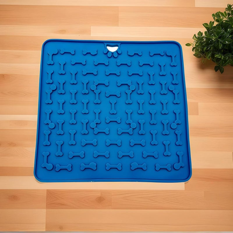 Dog Licking Mat, Silicone Food Pad, 7.36x7.36 Inches Easy Clean Treat Design, Boredom Training and Feeding Enrichment Tool for Dogs Cats Puppies During Mealtime or Reward Routines - Image 4