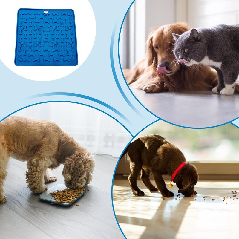Dog Licking Mat, Silicone Food Pad, 7.36x7.36 Inches Easy Clean Treat Design, Boredom Training and Feeding Enrichment Tool for Dogs Cats Puppies During Mealtime or Reward Routines - Image 5
