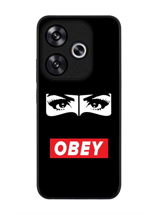 Stylizedd Rugged Black edge case for Xiaomi Poco F6 / Xiaomi Redmi Turbo 3, Slim fit Soft Case Flexible Anti Drop TPU Gel Thin Cover -  Obey Habibti - Image 1