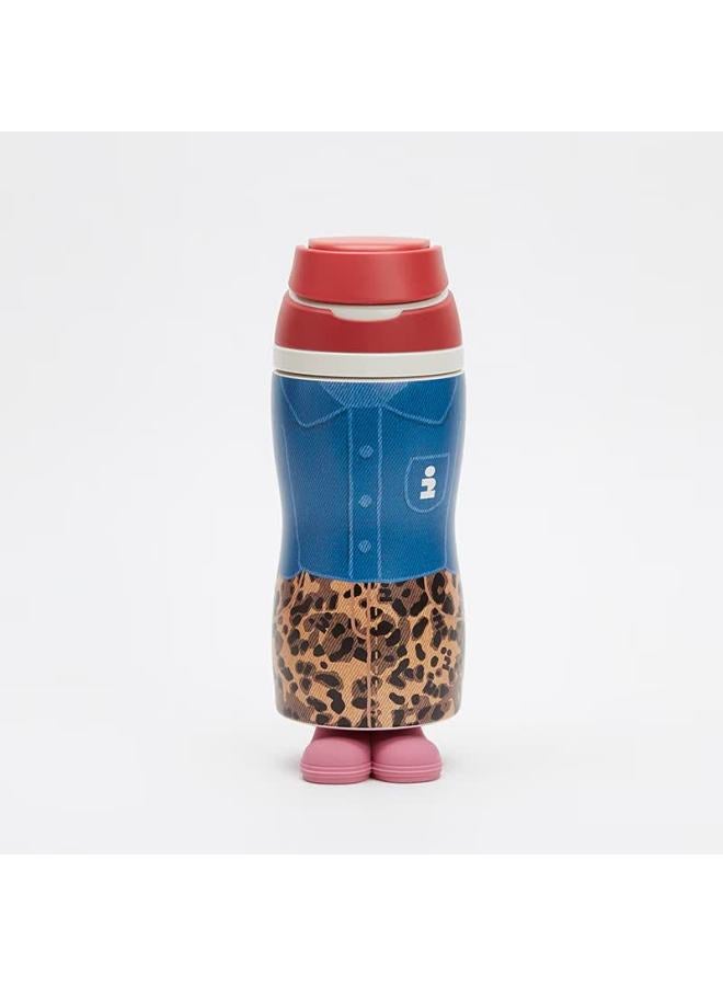Tagi. Tagi "dress-up Game" Double Drink Insulated Bottle 316l Water Bottle Thermal Cup Birthday Gift 480ml - Blueberry Leopard Print - Image 1