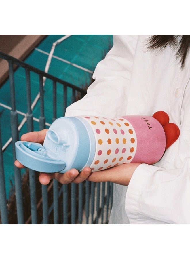 Tagi. Tagi "dress-up Game" Double Drink Insulated Bottle 316l Water Bottle Thermal Cup Birthday Gift 480ml - Blueberry Leopard Print - Image 2