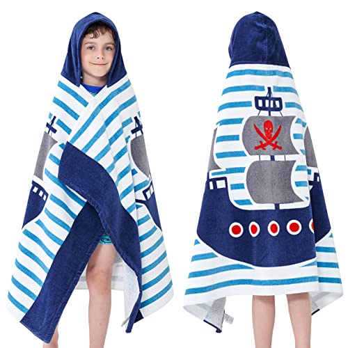 Bavilk Kids Bath Towels, Kids Towel Girls Boys Hooded Beach,Bathroom,Pool Swim Towels 30 × 50 INCH Large Size Ultra Absorbent Cute Cartoon Animal Full Vitality 100% Cotton Wearable Wrap for Child - Image 1