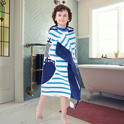Bavilk Kids Bath Towels, Kids Towel Girls Boys Hooded Beach,Bathroom,Pool Swim Towels 30 × 50 INCH Large Size Ultra Absorbent Cute Cartoon Animal Full Vitality 100% Cotton Wearable Wrap for Child - Image 3