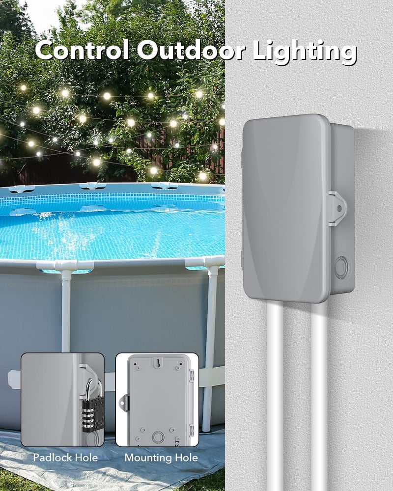 BN-LINK Pool Pump Timer, Outdoor Mechanical Timer Box, Heavy Duty 24 Hour Programmable, 2HP 40A Max, 120, 240, 277 VAC, for Pool Pump, Water Heater, Fans, SPA, ETL Listed - Image 3