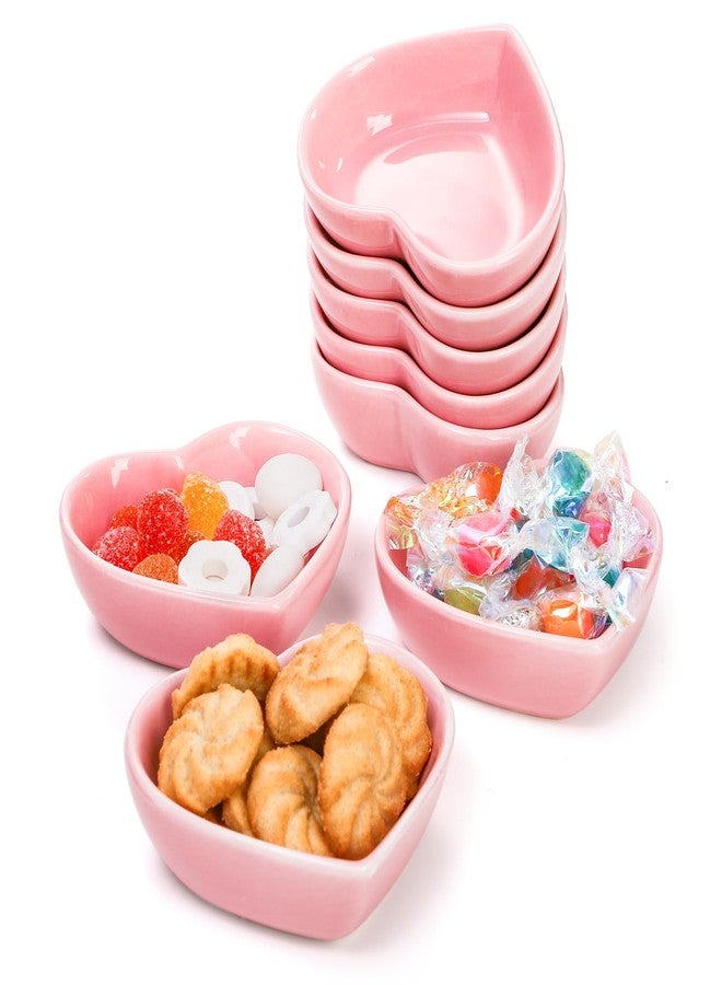 WUWEOT 24 Pack Pink Heart Shape Sauce Dish, 3 Inches Ceramic Side Bowl, Mini Appetizer Plates, Jewelry Ring Dish Tray, Salad Dish Seasoning Holder for Wedding Birthday Party Valentine's Day - Image 3