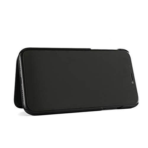 W7ETBEN for iPhone Xs Case,Wallet Case with Kickstand Built-in Mirror Shockproof Card Holder Cover for Apple iPhone X/XS - Black - Image 4