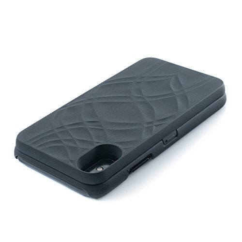 W7ETBEN for iPhone Xs Case,Wallet Case with Kickstand Built-in Mirror Shockproof Card Holder Cover for Apple iPhone X/XS - Black - Image 5