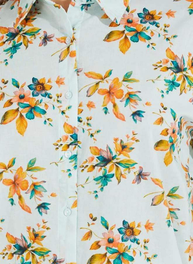 Styli Floral Print Relaxed Fit Buttoned Shirt