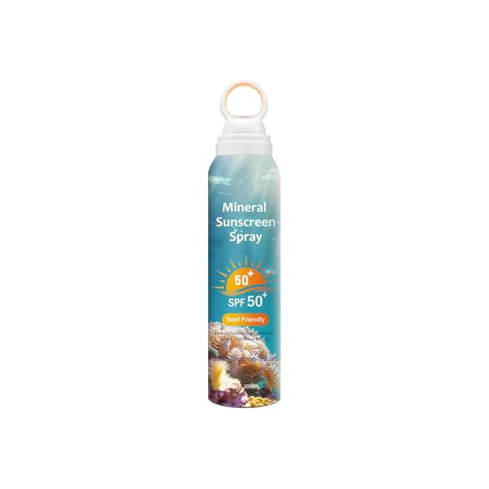 Reef Friendly Mineral Sunscreen Spray SPF 50, Broad Spectrum UVA and UVB Protection, Lightweight SPF50 Sunscreen Spray, Water Resistant for Snorkeling