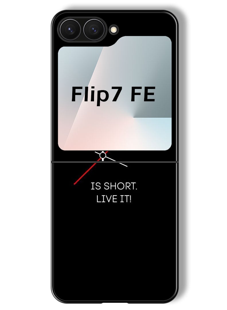 Theodor Case Compatible with Samsung Galaxy Z Flip 7 FE 6.7 Inch Protection Shockproof Bumper Cover Life is Short - Image 1