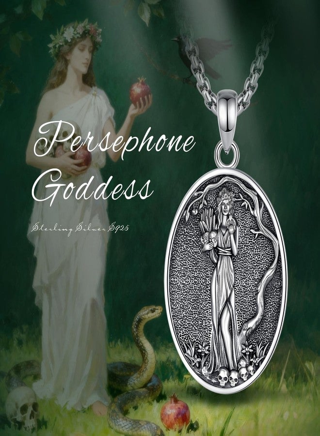 EUDORA Persephone Greek Goddess Necklace for Women Sterling Silver S925, Vintage Persephone Greek Goddess of The Spring and Underworld Vegetation Pendant Jewelry Gifts for Women Wife, 20"+2" - Image 4