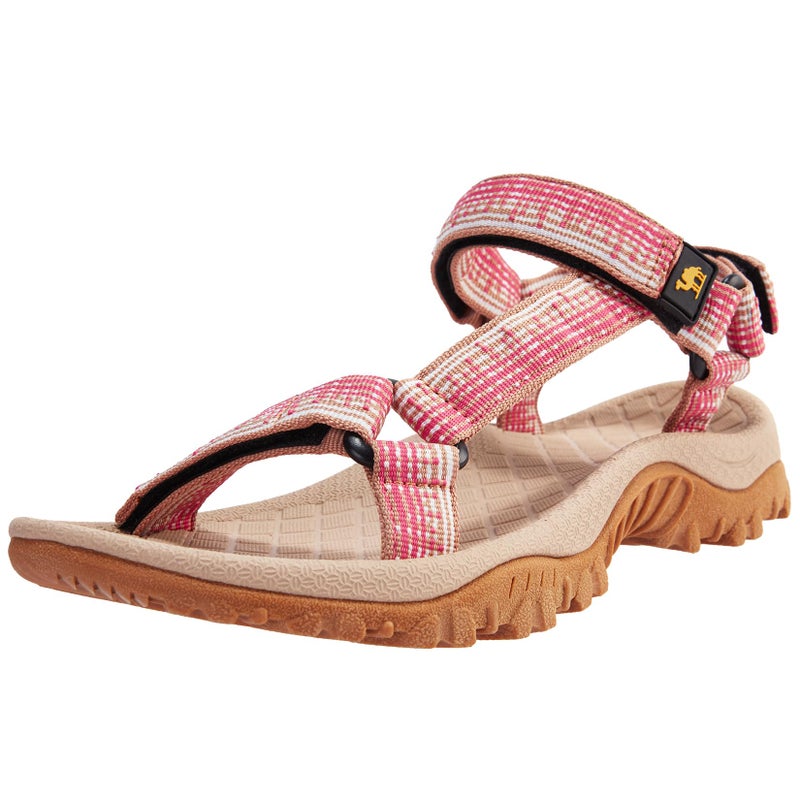 CAMEL CROWN Hiking Sport Sandals for Women Anti-skidding Water Sandals Comfortable Athletic Sandals for Outdoor Wading Beach khaki/pink 7.5 - Image 1