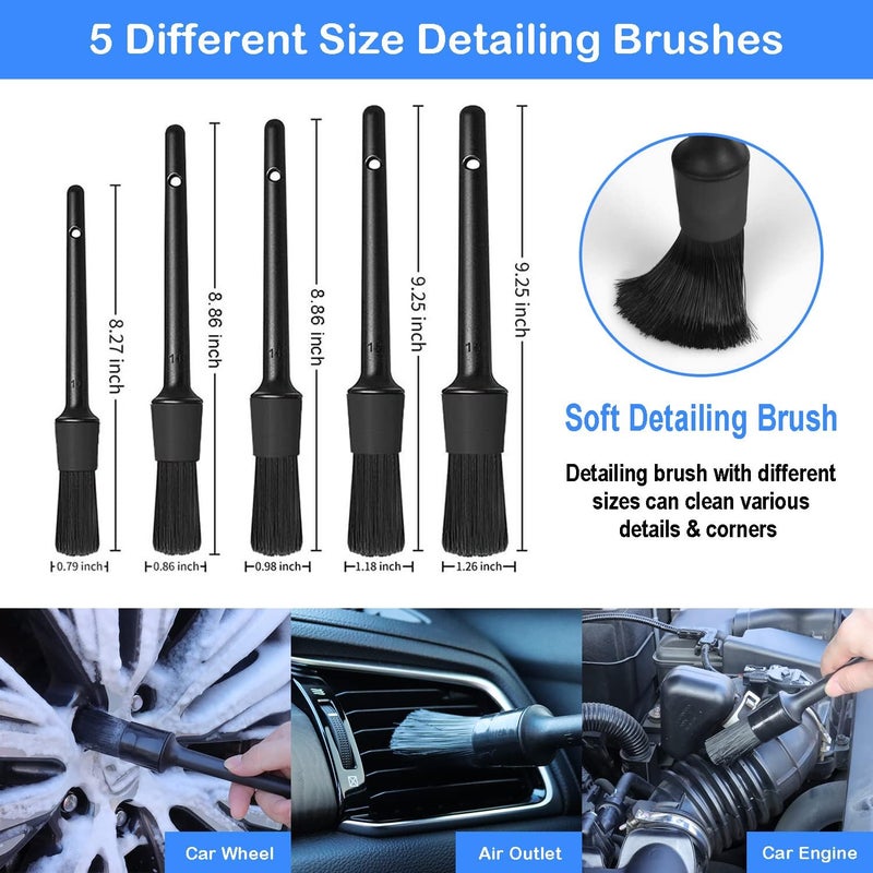 NIKCOSMK 26Pcs Car Detailing Brush Set - Complete Auto Detailing Kit with Sponge Pads and Cleaning Tools - Image 4