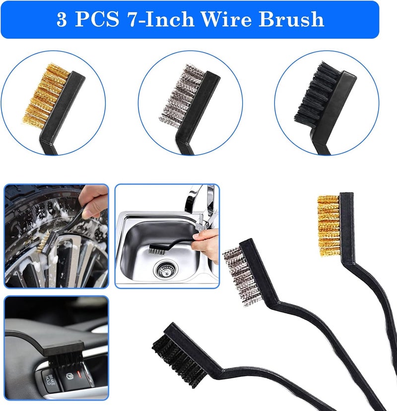 NIKCOSMK 26Pcs Car Detailing Brush Set - Complete Auto Detailing Kit with Sponge Pads and Cleaning Tools - Image 5