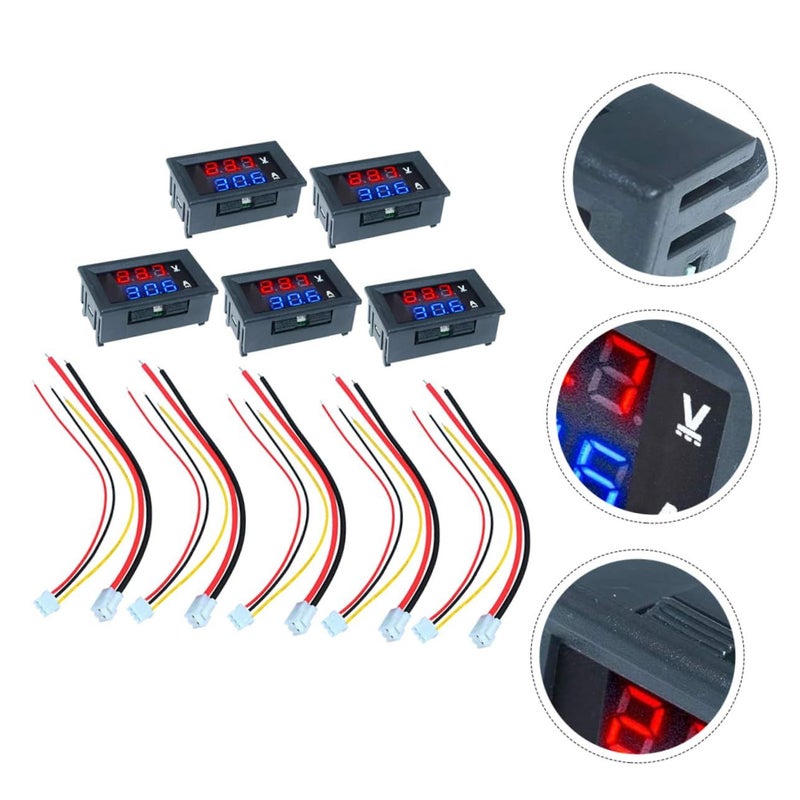 Dual Display Digital DC Voltmeter Ammeter 5PCS LCD High Accuracy Voltage Tester - Image 5