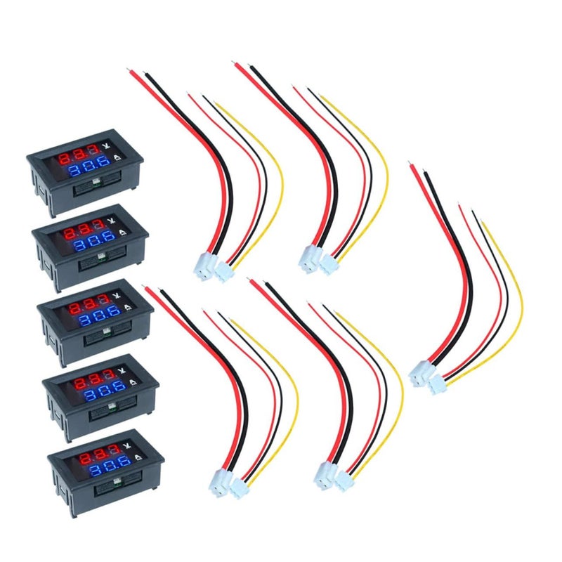 Dual Display Digital DC Voltmeter Ammeter 5PCS LCD High Accuracy Voltage Tester - Image 2