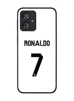 Rugged Black edge case for Motorola Moto G54 / Motorola Moto G54 Power / Motorola Moto G64 5G, Slim fit Flexible Thin Cover - Ronaldo Real Jersey