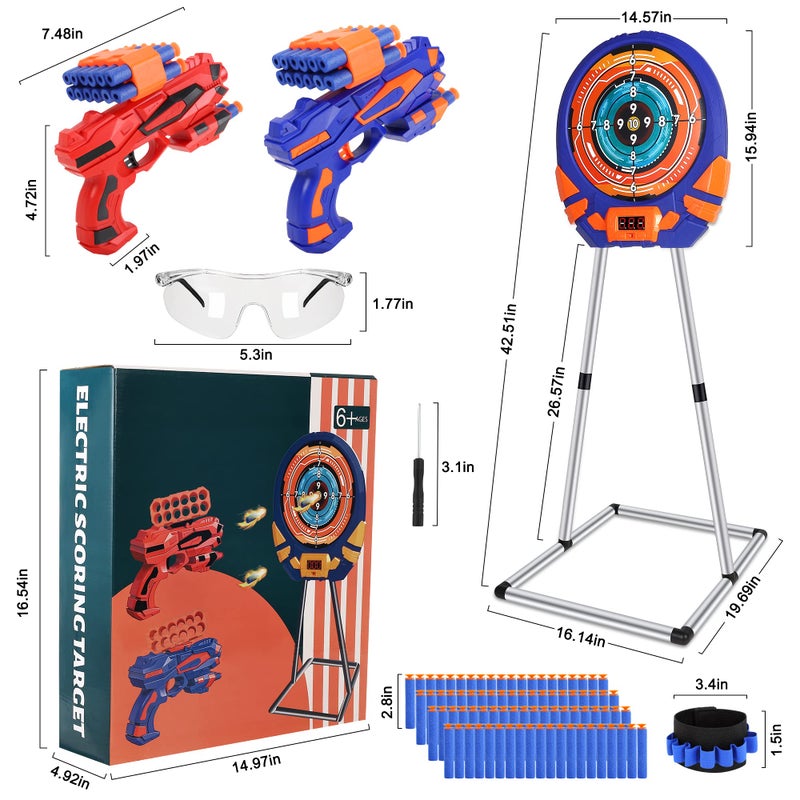 fibevon Shooting Target for Nerf w/Toy Guns and Foam Darts, Upgrade Digital Shooting Game with Touch Screen Practice Target, Electronic Scoring Targets for Nerf Gun for Kids Aged 5 -13 Boys, Girls - Image 5