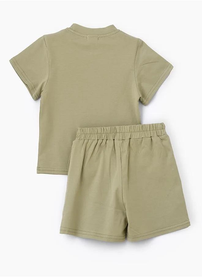 babyqlo Effortless Chic Solid Color Top & Short Set