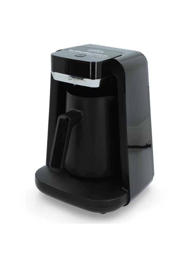 ارزوم اوكا ماكينة صنع القهوة التركية Rich Spin بقوة 700 وات مع نظام منع التدفق باللونين الأسود والكروم - Image 1