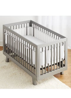 MIXDE Baby Cot Bumper,Baby Boys Girls Nursery Breathable Crib Bed Liner Bumper Set,Airflow Safe 3D Mesh Crib Liner  - Image 2