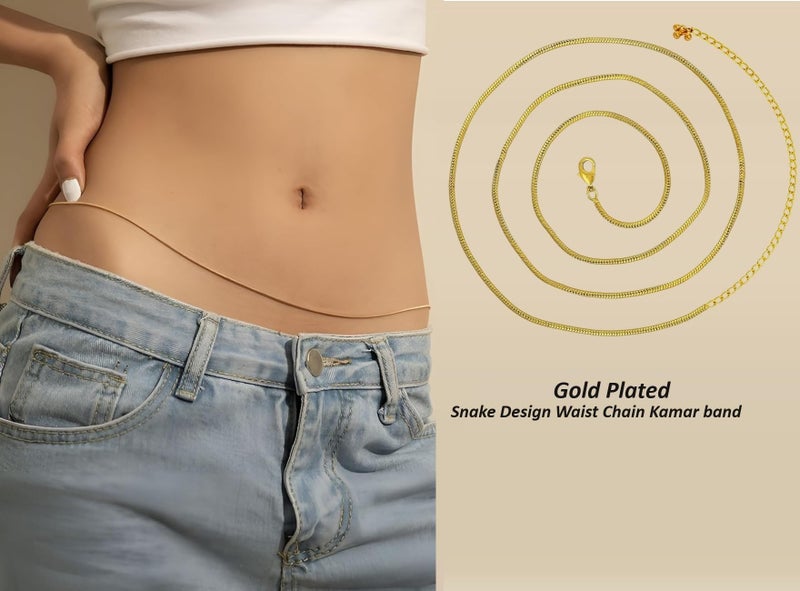VAMA FASHIONS Gold Plated Waist Hip Saree Belt kamarband Belly Chain vaddanam Waistband for Women Girls - Image 4