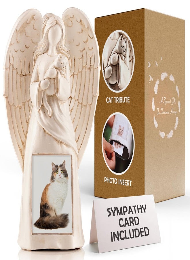 Muldale Angel Statue - Indoor/Outdoor Cat Memorial with Photo Holder - 11' - Image 1