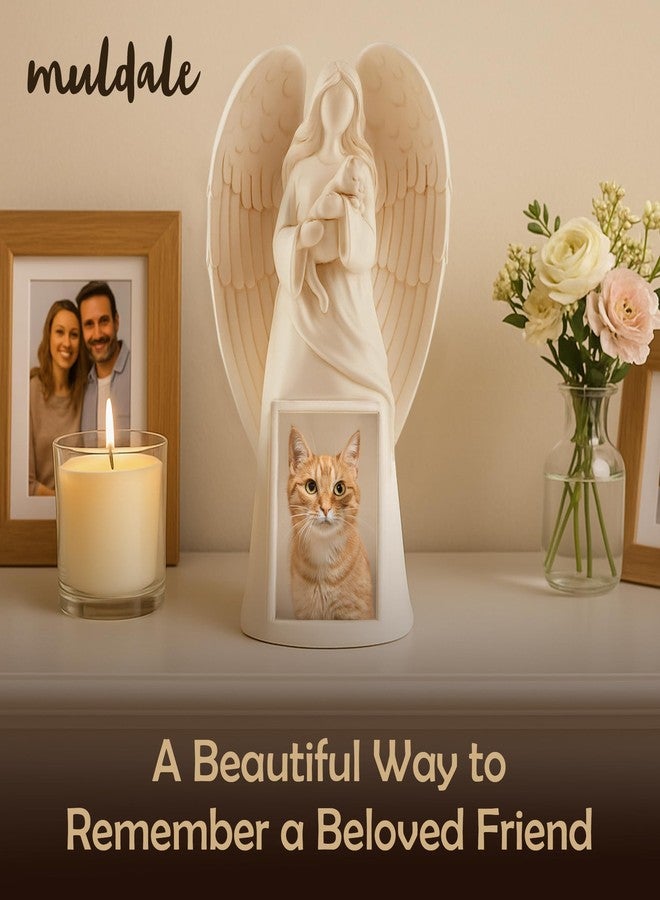 Muldale Angel Statue - Indoor/Outdoor Cat Memorial with Photo Holder - 11' - Image 2