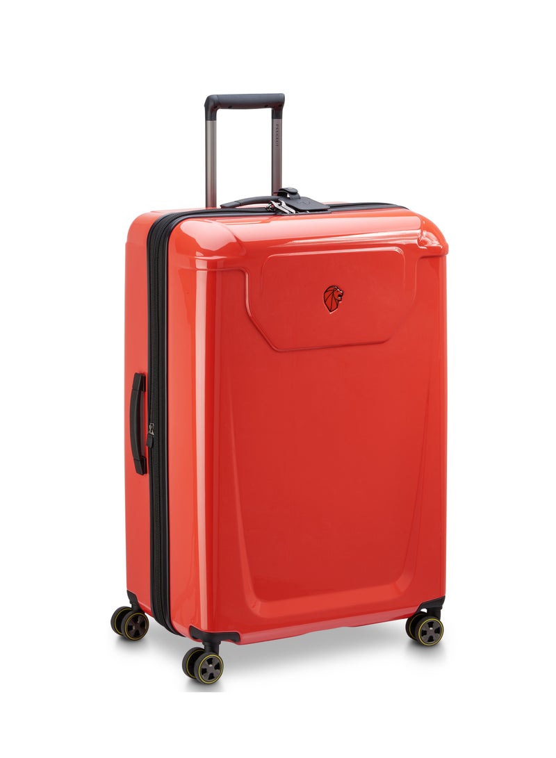 PEUGEOT Voyages Zip 81cm Hardcase 4 Double Wheel  Expandable Check-In Luggage Trolley Red  - Image 2