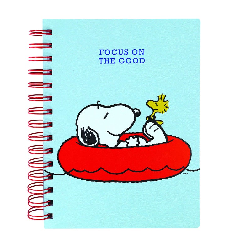Graphique Vegan Leather Spiral Journal, Peanuts Focus, "Focus On The Good" Quote on the Cover â€“ Perfect for Taking Notes, Lists and More - Image 1