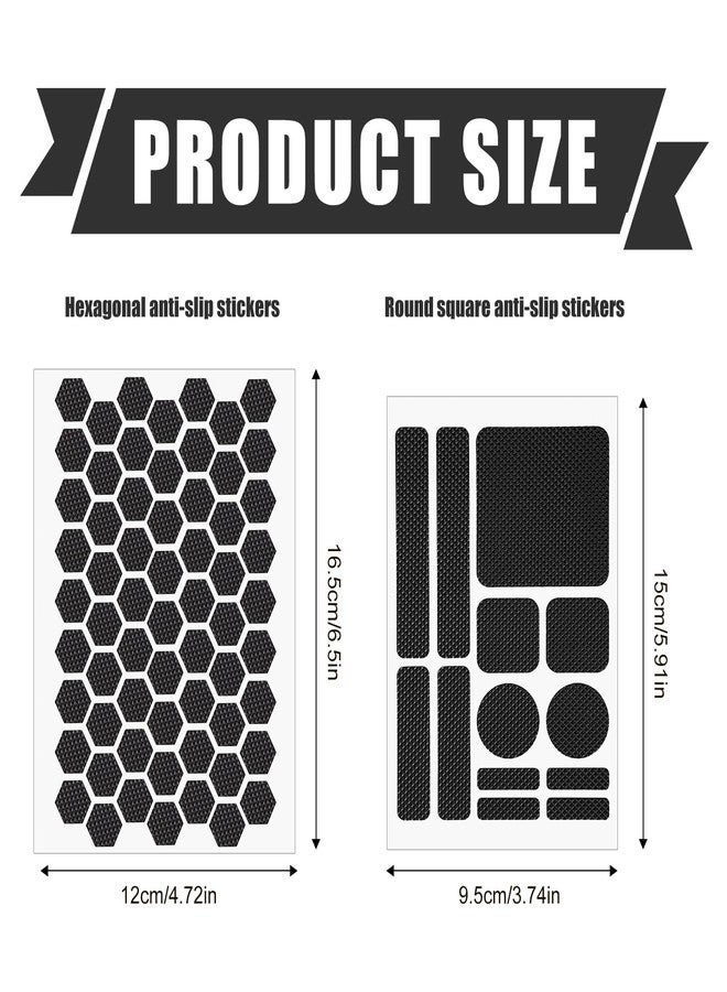 Gosknor 4pcs Phone Grip Tapes, Hexagonal and Round Anti-Slip Phone Case Grip Tape Stickers Waterproof Pre-Cut Strips Decal Perfect Accessories for Cellphone Controller Mouse Laptop(Black) - Image 2