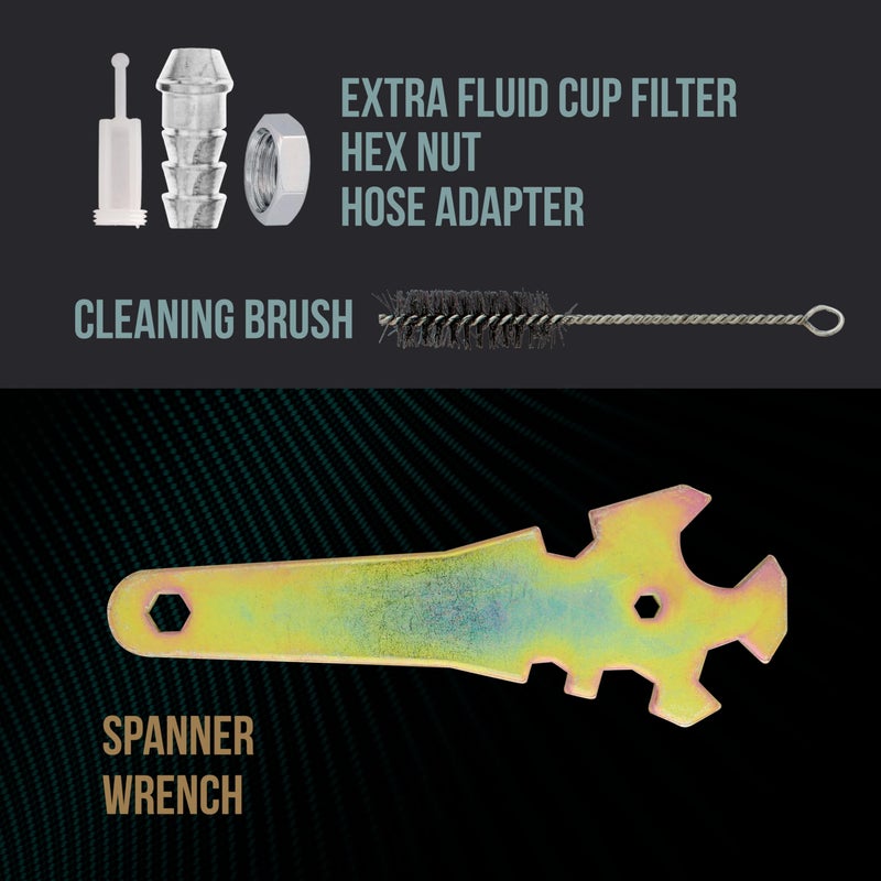 TCP Global مجموعة مسدس الرش المصغر TCP Global HVLP - فوهة 1.0 مم مخصصة لطلاء السيارات، البرايمر، واللمسات النهائية - Image 5