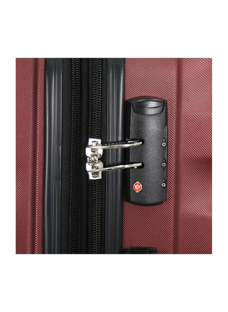 GIORDANO Giordano Luggage Bags Hardside Spinners Trolley 3 PCS Set,Burgundy  - Image 4