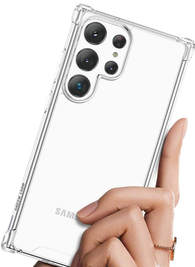 MIGOFAST Anti-Shock Phone Case 360° Compatible with Samsung S23 Ultra, TPU Soft Edge + PC Hard Back Drop Resistance, Shock Proof  Clear - Image 2