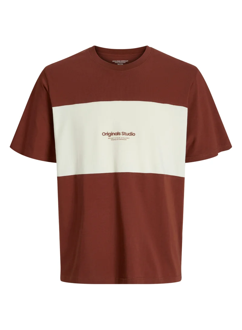 جاك اند جونز Jorvesterbro Block Tee Short Sleeve  Crew Neck T-Shirt