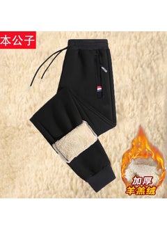 Generic Men's autumn and winter all-matching loose ankle-tied cashmere fleece-lined pants 2023 new outdoor warm pants 1/2 pieces  - Image 3